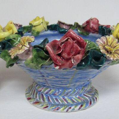 Vintage Bowl Applied Flowers, Made in Italy, Read description!