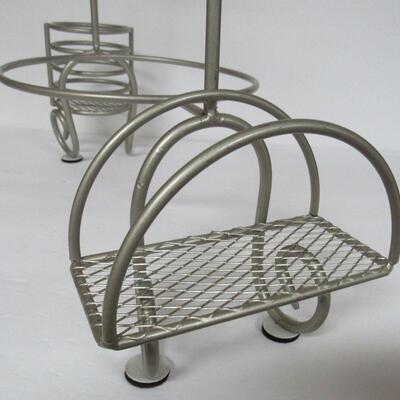 Heavy Metal Sturdy Plate, Napkin and Utensil Holder, Very Good Quality, Read description