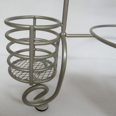 Heavy Metal Sturdy Plate, Napkin and Utensil Holder, Very Good Quality, Read description