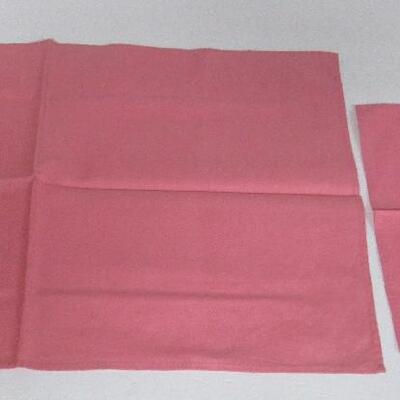 Set of 8 Vintage Fabric Embroidered Placemats and Napkins, and Set of 4 Embroidered Napkins