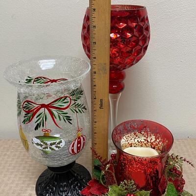 Miscellaneous Christmas Holiday Candle Holders Hurricane Lamp
