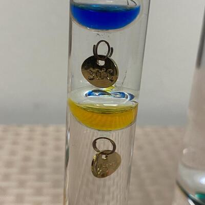 Pair of Bubble Glass Galileo Table Top Thermometers