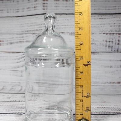 Lidded Clear Glass Apothecary Jar Canister