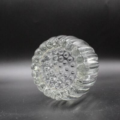 Small Ribbed Glass Votive Tea Light Candle Holder
