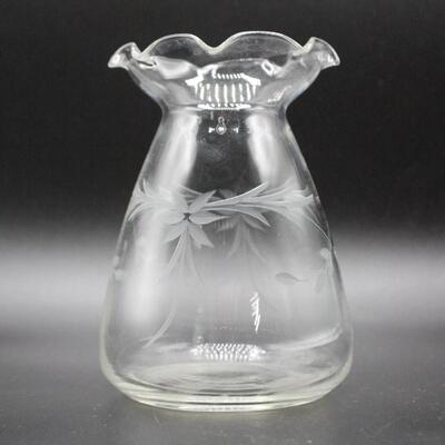 Small Etched Ruffle Edge Vase