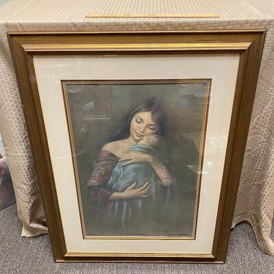 1978 Irene Spencer Mother & Child Framed Art Signed Numbered