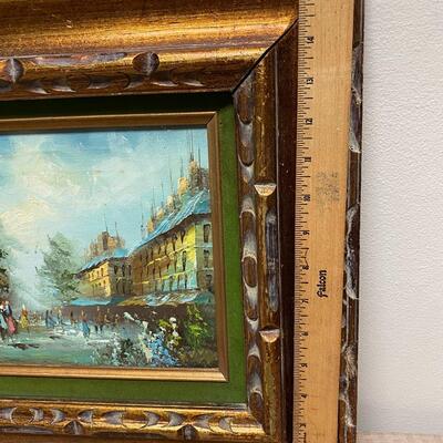 Small Vintage Cityscape Painting
