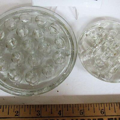 2 Vintage Glass Flower Frogs