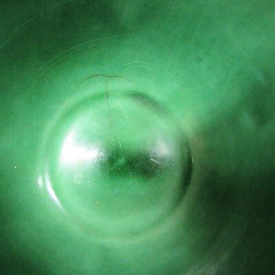 2 Clear Vintage Hazel Atlas Mixing Bowls, 1 Small Pottery Mixing Bowl