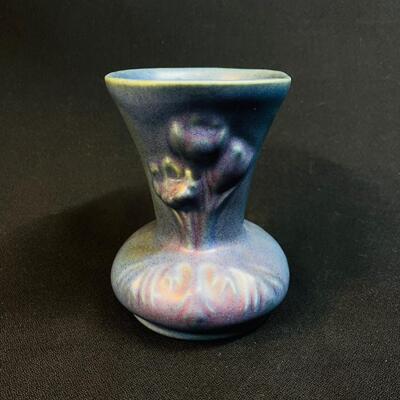 Vintage Van Briggle Flower Vase Deep Blue Purple