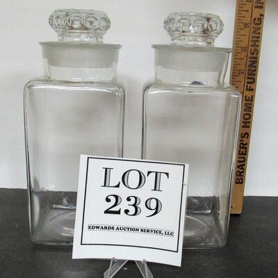 2 Vintage Apocathary Jars Matching, Read Description