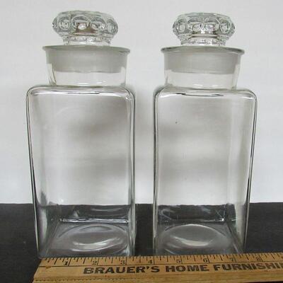 2 Vintage Apocathary Jars Matching, Read Description