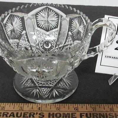 Large Pattern Glass Handled Bowl