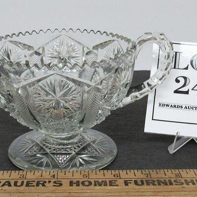 Large Pattern Glass Handled Bowl
