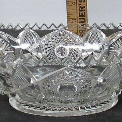 Large Nice Pressed Glass Handled Bowl