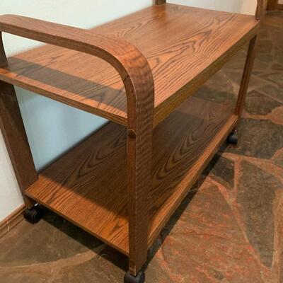 Wooden dual shelf table/cart/stand