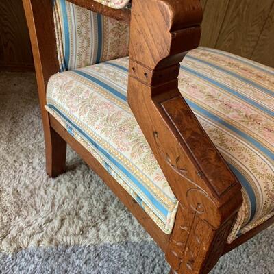 Antique Eastlake Upholstered Parlor Chair (late 19th/early 20th century)