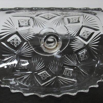 Large Pattern Glass Banana Boat Dish
