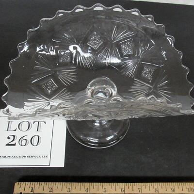 Large Pattern Glass Banana Boat Dish