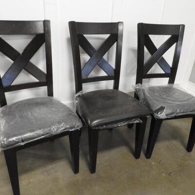 3 Dining Chairs. Dark Brown