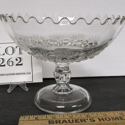 Large Vintage Pattern Glass Compote, Unknown Pattern Name