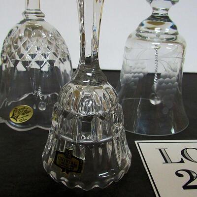 3 Vintage Glass Bells, Pressed Glass and Cut Grapes Pattern