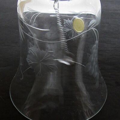 3 Vintage Glass Bells, Pressed Glass and Cut Grapes Pattern