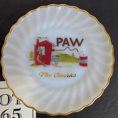 2 Vintage Anchor Hocking Maw and Paw Plates, Camden Arkensas