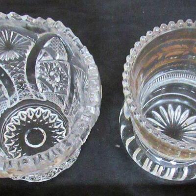 2 Vintage Toothpick Holders, Imperial Glass, and Antique Glass With Gold Trim