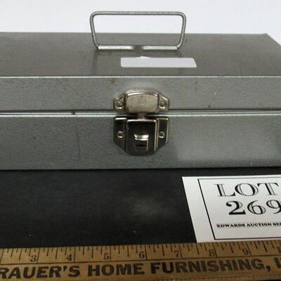 Sturdy Vintage Metal Box, No Key