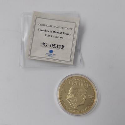 DONALD TRUMP CU LAYERED IN 24K GOLD COLLECTABLE COIN