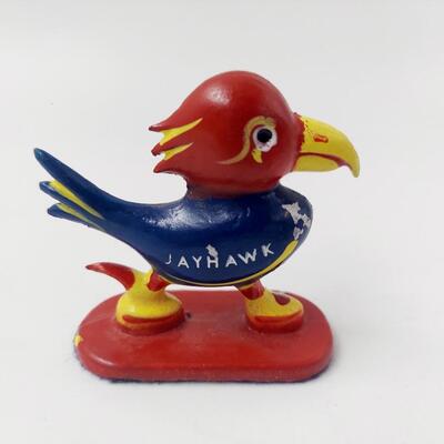 1940s CAST IRON JAYHAWK 2.5 INCH COLLECTABLE  - CAST IN KANSAS