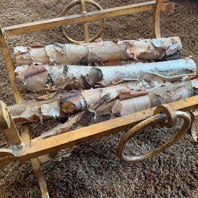 Solid Brass Heavy duty firewood rack with River Birch