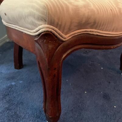 Antique Victorian Upholstered Parlor Chair w/ porcelain casters