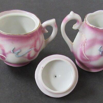 Vintage Oriental Lot, Dragonware Mini Sugar Creamer, Giesha Girl Dish, China Dish