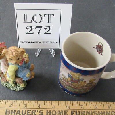 Boyd's Bears Mug 1998 and Bear Figurine, Unmarked