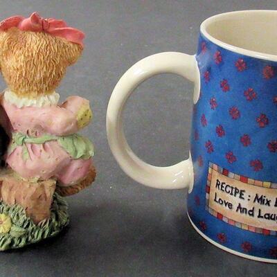Boyd's Bears Mug 1998 and Bear Figurine, Unmarked