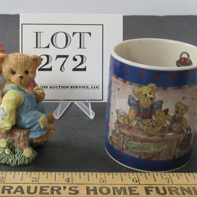 Boyd's Bears Mug 1998 and Bear Figurine, Unmarked