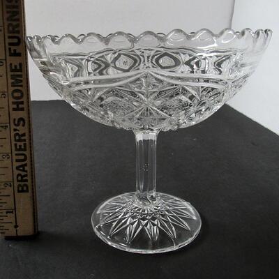 Large Antique Pressed Glass Compote