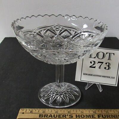 Large Antique Pressed Glass Compote