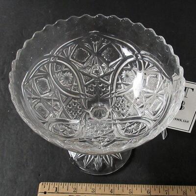 Large Antique Pressed Glass Compote