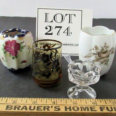Vintage Lot Salt Dip, Toothpick Holder, Match Holder, Cigarette Holder
