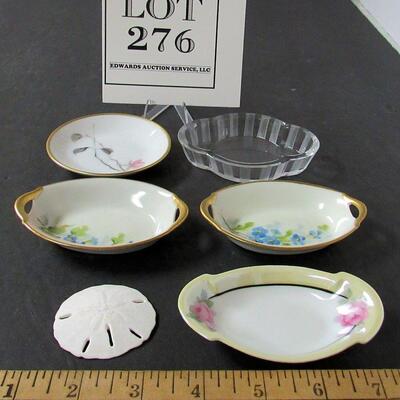 Lot of Vintage Butter Pats, Nut Dishes, and a Sand Dollar, 1 Rosenthal Germany, 2 Austria, 1 Germany