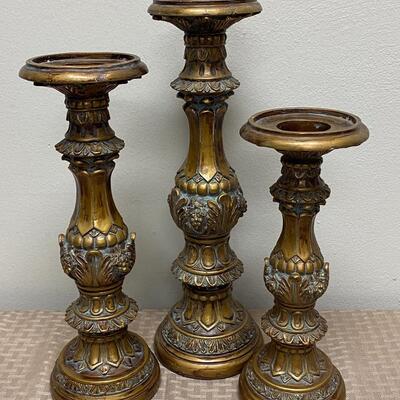 Set of 3 Pillar Style Candle Holders