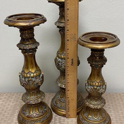 Set of 3 Pillar Style Candle Holders