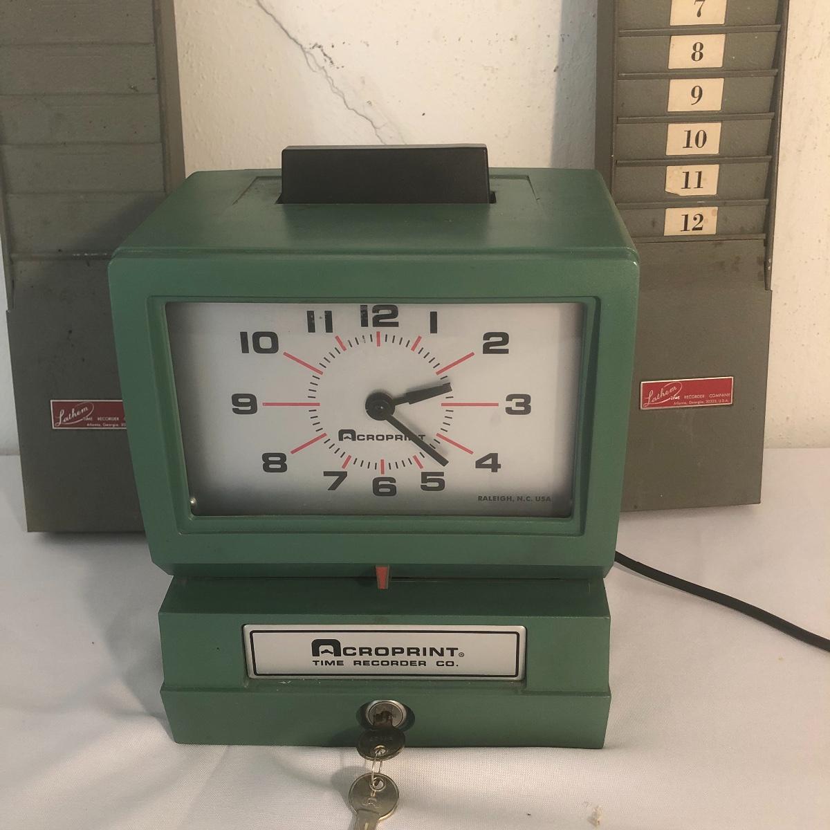 Acroprint Time Clock W/Ink & Two Time Card Slots (LRRG)