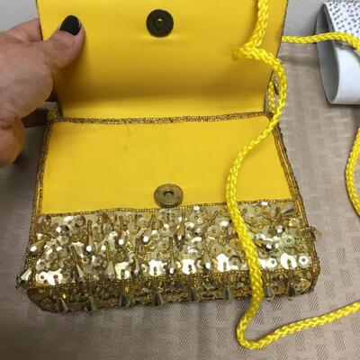 Beaded Small Purse Clutch Pair Gold Silver