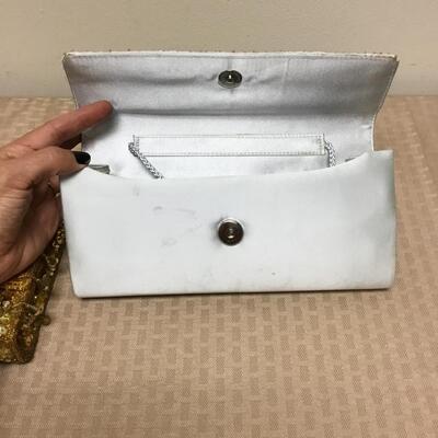 Beaded Small Purse Clutch Pair Gold Silver