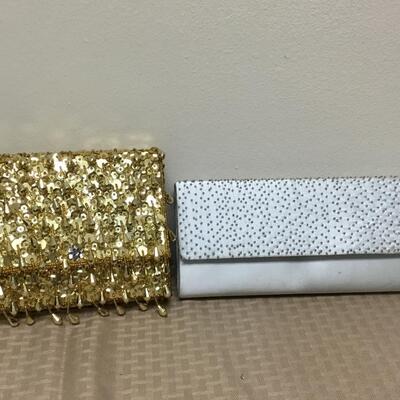 Beaded Small Purse Clutch Pair Gold Silver