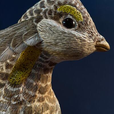 Amazing Hand Carved Folk Art Prairie Chicken